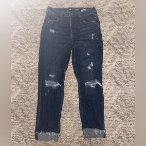 Old Navy Women’s High Rise Slouchy Straight Dark Blue Jeans